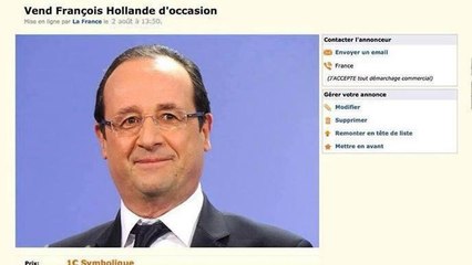LeBonCoin : il vend François Hollande pour 1 euro symbolique