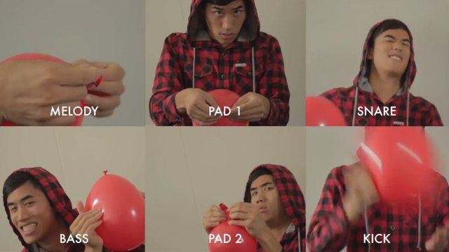 Il reprend le tube ''99 Luftballons'' en n'utilisant... que des ballons !