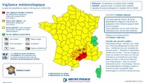 Alerte Météo : Le Gard et l'Hérault en vigilance rouge, quatre autres départements en vigilance orange