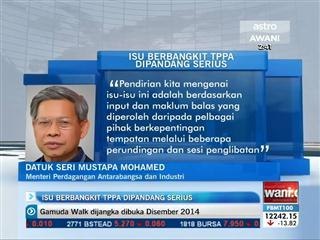 Isu berbangkit TPPA dipandang serius