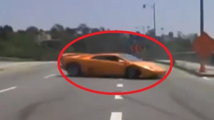Ce conducteur perd le contrôle de sa lambo dans virage en pleine accélération