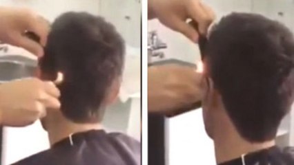 Ce coiffeur utilise un briquet pour couper les cheveux