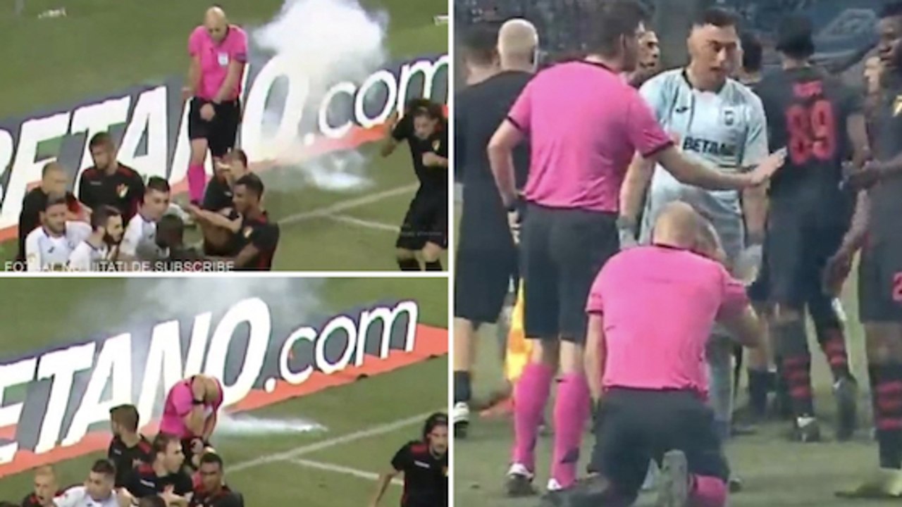 Une bagarre générale éclate en Ligue Europa, l'arbitre évacué après un jet de pétard !