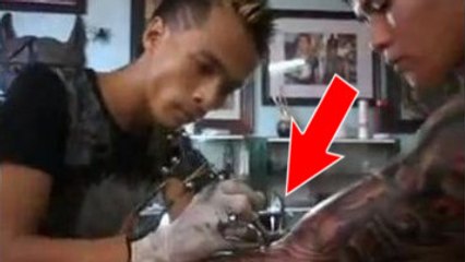 L'avancement d'un tatouage impressionnant sur tout le long du bras