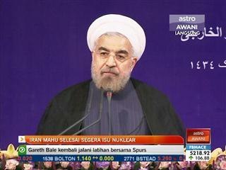 Iran mahu selesai segera isu nuklear