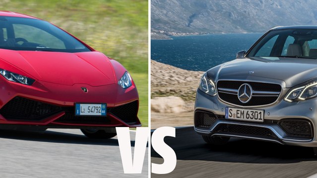 Une Lamborghini Huracan et une Mercedes AMG s'affrontent en ligne droite