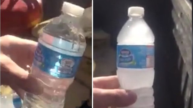 Les températures sont tellement basses que cette eau se gèle instantanément