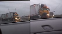 Un camion lui fonce dessus alors qu'il filme un accident de la route