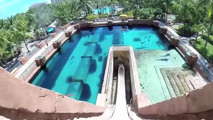 L'arrivée de ce toboggan aquatique est impressionnante !
