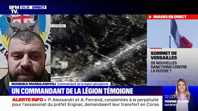 Nous ne sommes pas ukrainiens. Nous avons vu l'agression russe (...) et nous avons décidé de combattre contre les forces russes : Mamuka Mamulashvili, un commandant de la légion géorgienne, témoigne sur BFMTV