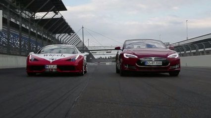 Tesla Model S P85D vs Ferrari 458 Speciale, qui passera la ligne en premier ?