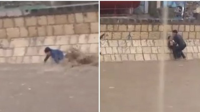 Un homme met sa vie en péril pour sauver un enfant emporté par un cours d'eau