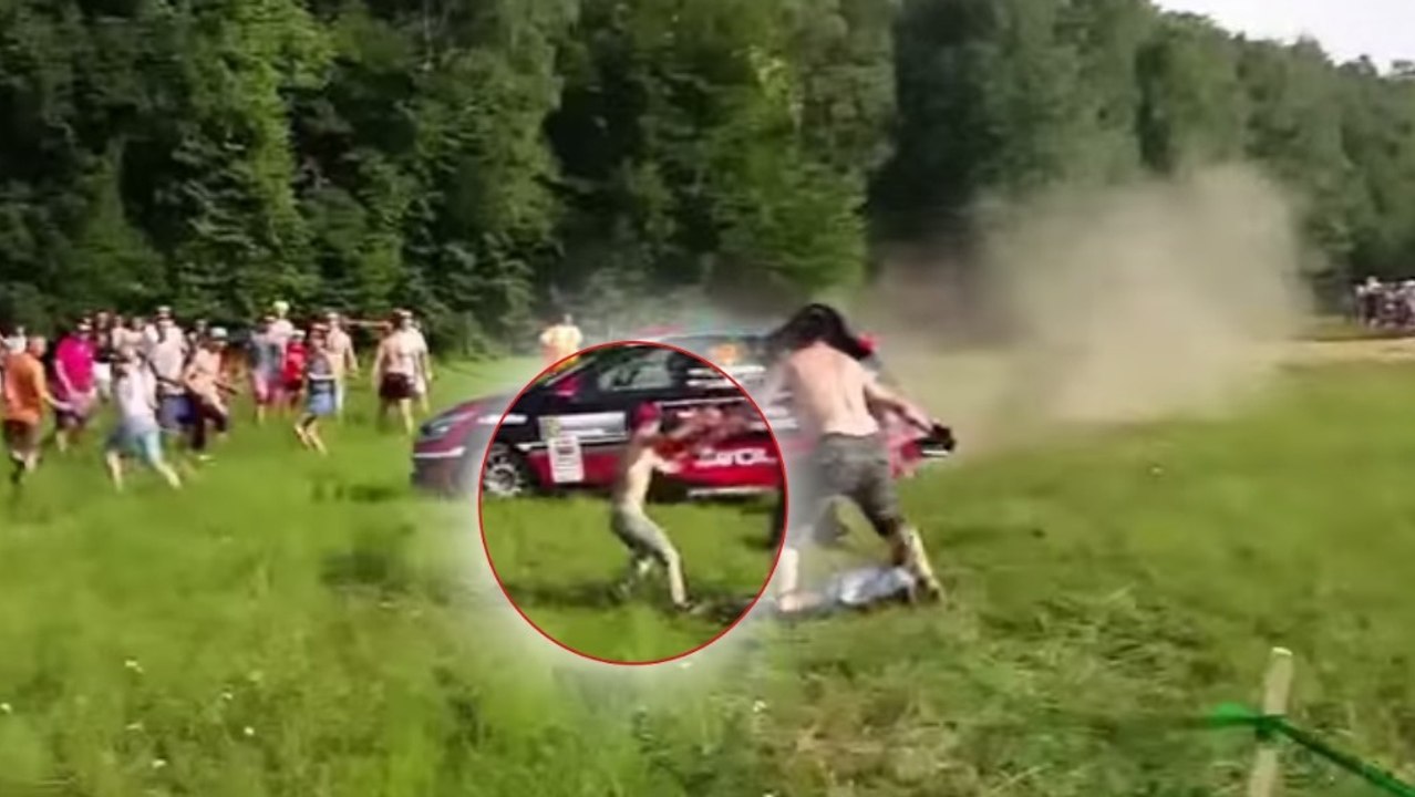 Un pilote de rallye manque de percuter un enfant lors d'une sortie de route