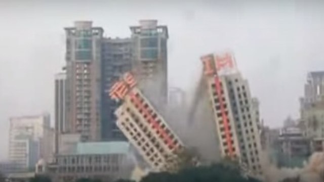 Une impressionnante démolition d'immeuble fait un flop et tourne mal