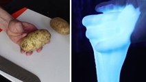 Fabriquez une pâte magique fluorescente avec des pommes de terre et du Schweppes