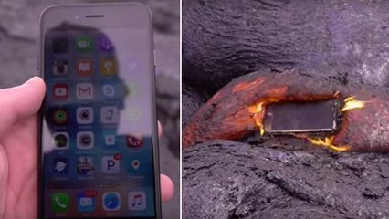 Ils plongent l'iPhone 6 dans la lave d'un volcan
