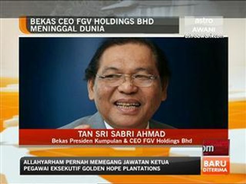 Bekas CEO FGV Holdings Bhd meninggal dunia