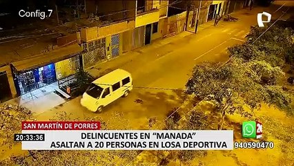 SMP: delincuentes en "manada" asaltan a 20 personas en loza deportiva
