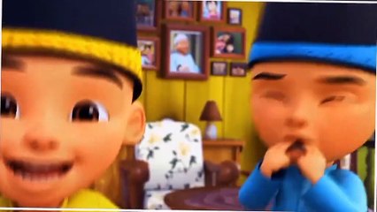 Upin Ipin lagi hari raya idul Fitri nih keren