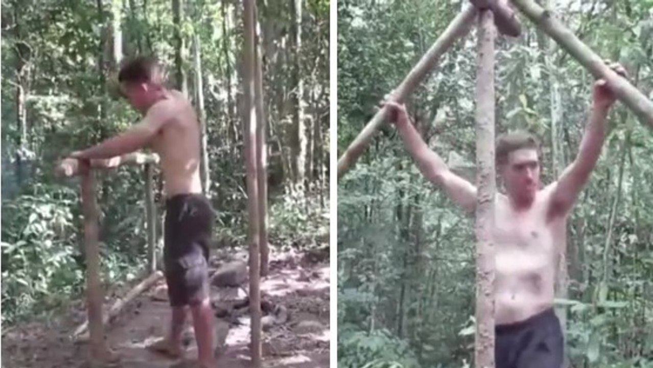 Cet homme construit un abri élaboré en un rien de temps