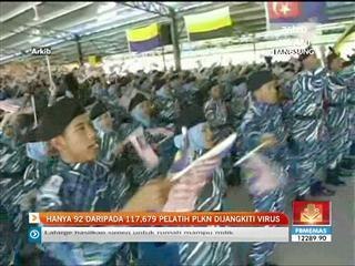 Hanya 92 dari 117,679 pelatih PLKN dijangkiti virus