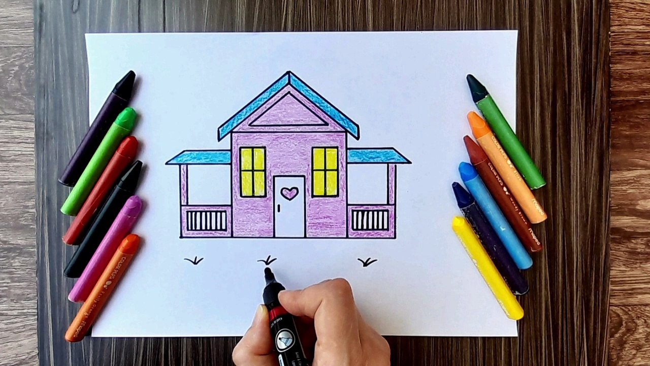 HOW TO DRAW A HOUSE,EASY DRAWING,STEP BY STEP DRAWING FOR KIDS ...