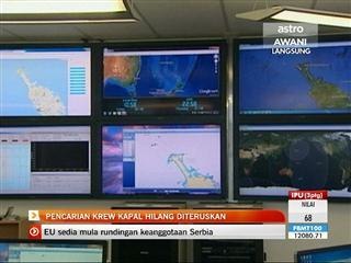 Pencarian krew kapal hilang diteruskan