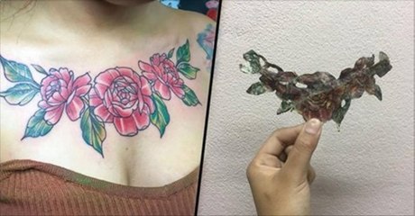 Elle utilise une crème pour "effacer" son tatouage, le résultat fait froid dans le dos...