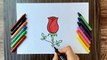HOW TO DRAW A ROSE,EASY DRAWING,STEP BY STEP DRAWING FOR KIDS,EASY ART