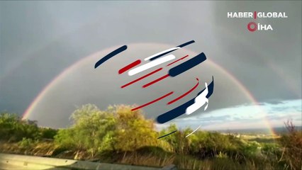 Mersin'de çifte gökkuşağı görenleri büyüledi! O anlar kamerada