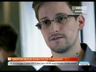 Snowden mohon suaka politik di Equador