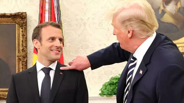 Emmanuel Macron réagit au geste de Donald Trump qui a interpellé les internautes