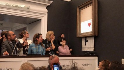 L'oeuvre de Banksy s'autodétruit à peine vendue aux enchères et publie la vidéo du Making-of