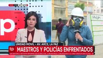 Policía gasifica a maestros que pretendían marchar en puertas del Ministerio de Educación