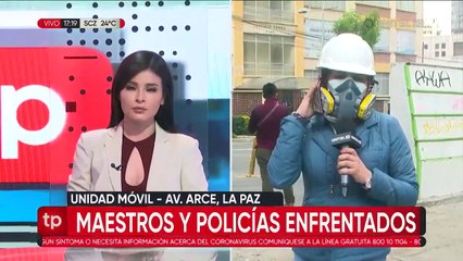 Policía gasifica a maestros que pretendían marchar en puertas del Ministerio de Educación