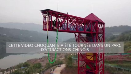 Chine : la vidéo choquante d'un cochon qui saute à l'élastique dans un parc d'attractions