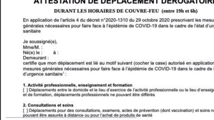 Voici à quoi ressemble la nouvelle attestation de déplacement dérogatoire