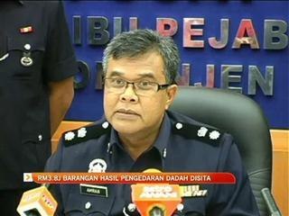 RM3.8 juta barangan hasil pengedaran dadah dirampas