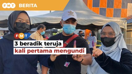 3 beradik teruja kali pertama mengundi