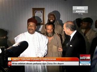 Empat tebusan Perancis dibebaskan