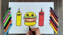 HOW TO DRAW A BURGER,EASY DRAWING,STEP BY STEP DRAWING FOR KIDS,EASY ART