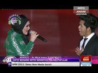 Hafiz menang Artis Serantau Paling Popular