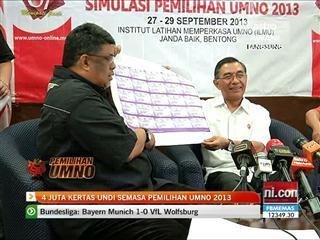 4 juta kertas undi semasa pemilihan UMNO 2013