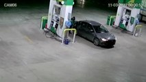 Sürücünün aldığı yakıtın parasını ödemeden kaçması kameraya yansıdı