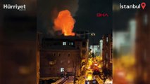 Bağcılar'da çatı katında yangın; patlama anı kamerada