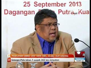 Pemilihan UMNO: 269 tarik diri, 33.682 bertanding