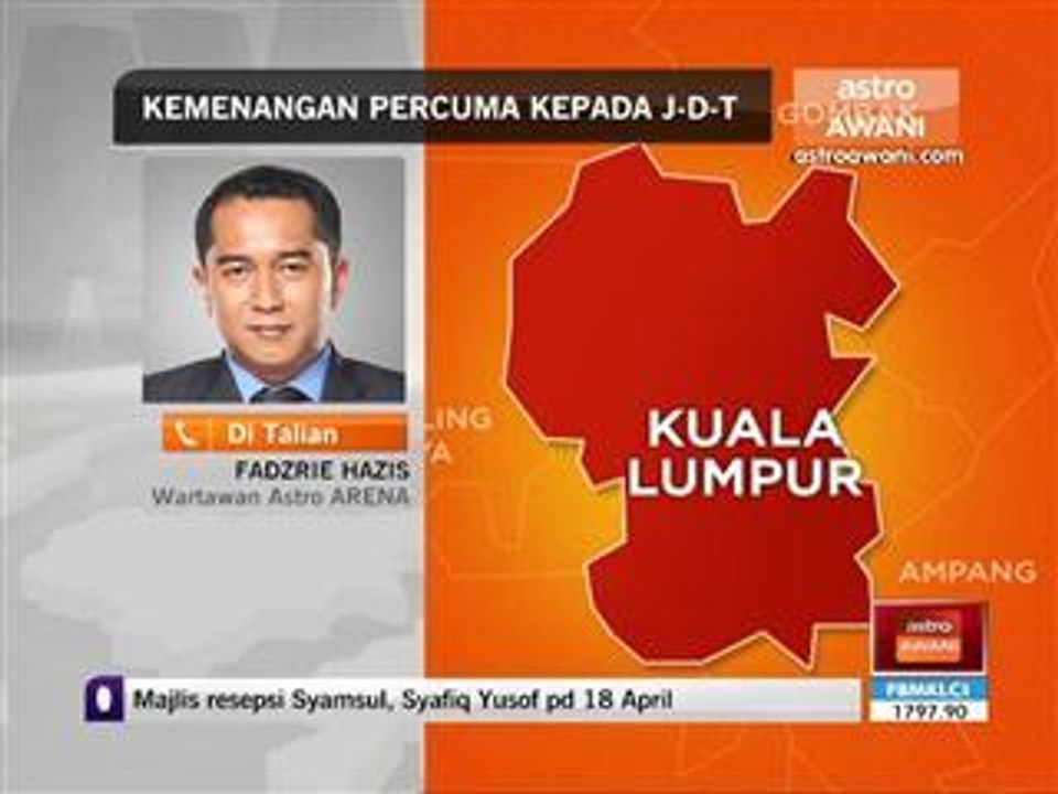 Kemenangan percuma kepada JDT