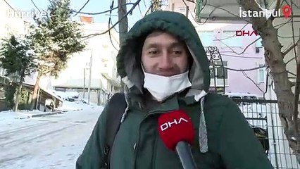 Esenyurt'ta buz tutan yollarda zor anlar