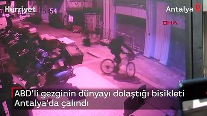 ABD'li gezginin dünyayı dolaştığı bisikleti Antalya'da çalındı