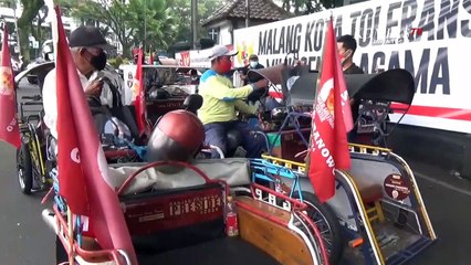 KONVOI TUKANG BECAK DEKLARASI DUKUNG GANJAR